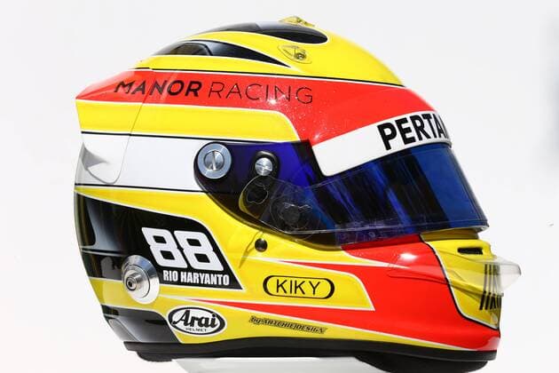 Motorsport, Formel 1, GP Australien, Fahrerhelme in Melbourne Australian Grand Prix, Melbourne 17 - 20 March 2016 Australian Grand Prix, Melbourne 17 - 20 March 2016 17.03.2016 - The helmet of Rio Haryanto (IND) Manor Racing MRT05 
