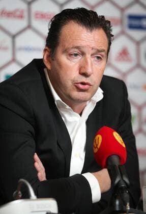Belgium s head coach Marc Wilmots pictured during a press conference PK Pressekonferenz of Belgian national soccer team Red Devils head coach, Friday 18 March 2016, at the headquarters of the federation KBVB-URBSFA, in Brussels. Red Devils will play a friendly game against Portugal on 29 March, a preparation for upcoming Euro2016. VIRGINIExLEFOUR  x04814337x