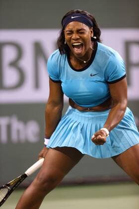March 18, 2016: Serena Williams reacts to winning a point against Agnieszka Radwanska of Poland during the 2016 BNP Paribas Open at Indian Wells Tennis Garden in Indian Wells, California. TENNIS 2016: BNP Paribas Open MAR 18 - ZUMAcb8_