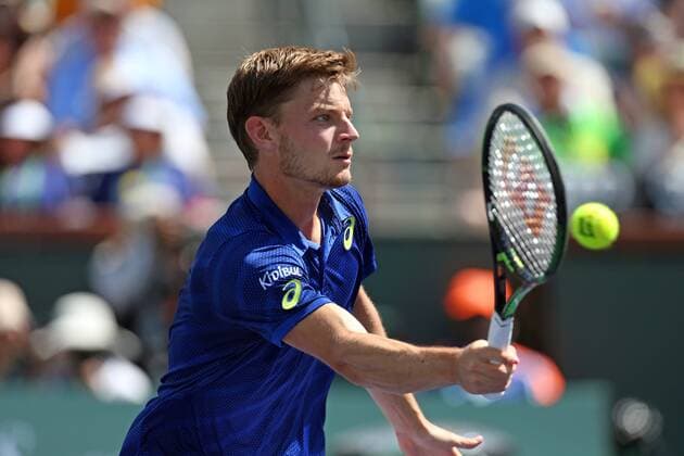 March 19, 2016: David Goffin of Belgium in action against Milos Raonic of Canada in the semi finals of the 2016 BNP Paribas Open at Indian Wells Tennis Garden in Indian Wells, California. TENNIS 2016: BNP Paribas Open MAR 19 - ZUMAcb8_