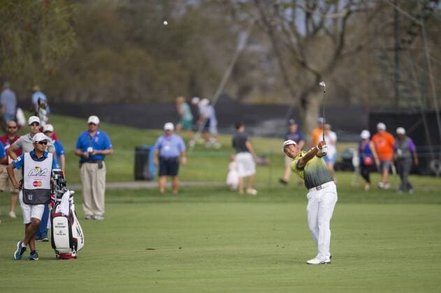 March 19, 2016: Hideki Matsuyama hits his approach on 6 during the third round of the Arnold Palmer Invitational in Orlando, FL. (Photograph by Roy K. Miller Icon Sportswire) GOLF: MAR 19 PGA Golf Herren - Arnold Palmer Invitational presented by MasterCard - Third Round Icon160319043 EDITORIAL USE ONLY