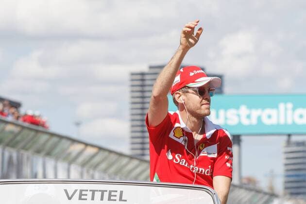 March 20, 2016: Sebastian Vettel (DEU) 5 from the Scuderia Ferrari team at the drivers parade prior to the 2016 Australian Formula One Grand Prix at Albert Park, Melbourne, Australia. Formula One 2016: Australia - Race - ZUMAc04_
