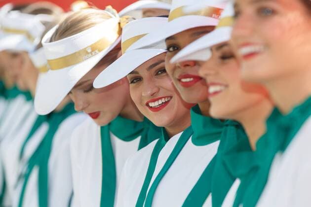 March 20, 2016: The grid girls prepare for the start of the 2016 Australian Formula One Grand Prix at Albert Park, Melbourne, Australia. Formula One 2016: Australia - Race - ZUMAc04_