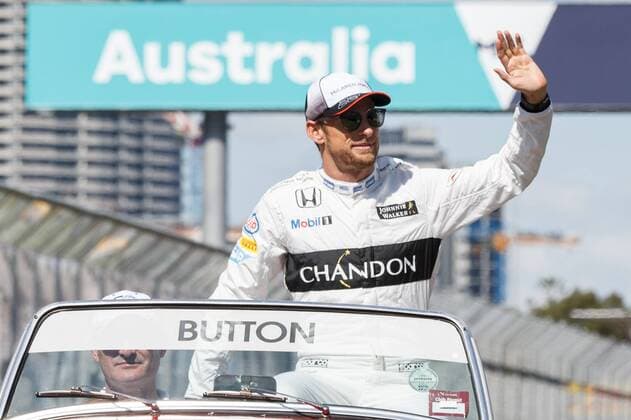 March 20, 2016: Jenson Button (GBR) 22 from the McLaren Honda Formula 1 team at the drivers parade prior to the 2016 Australian Formula One Grand Prix at Albert Park, Melbourne, Australia. Formula One 2016: Australia - Race - ZUMAc04_