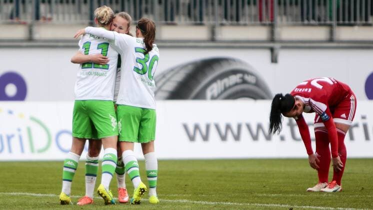 Fußball, Allianz Frauen Bundesliga, VfL Wolfsburg - 1. FFC Frankfurt; Caroline Graham Hansen (Wolfsburg, 26) Jubel, Torjubel, Freude, Emotion, Torerfolg, Aktion, action, goal, goal celebration, celebrates . xtgx