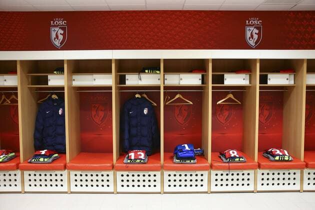 Umkleidekabine - Stadionansichten, Stade Pierre Mauroy, Heimstätte Lille OSC - Frankreich, Ligue 1 - 19 03 2016 GwendolineLeGoff Panoramic 