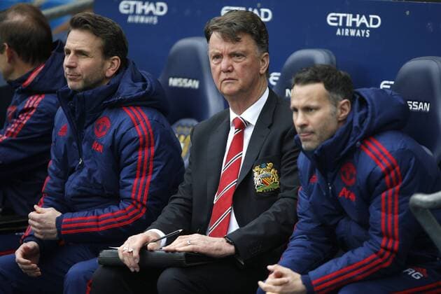 Louis Van Gaal, manager of Manchester United ManU during the Barclays Premier League match at the Etihad Stadium. Photo credit should read: Philip Oldham Sportimage EDITORIAL USE ONLY. No use with unauthorised audio, video, data, fixture lists, club league logos or live services. Online in-match use limited to 120 images, no video emulation. No use in betting, games or single club league player publications.