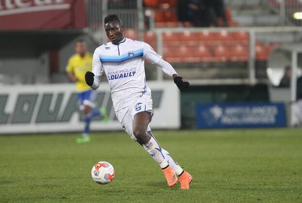 (Auxerre) Sehrou Guirassy - Fussball Frankreich, Ligue 2, AJ Auxerre vs. FC Bourg-Peronnas- 18 03 2016 StephanieGrossetete Panoramic 