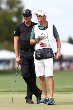 March 20, 2016 - Orlando, Florida, United States - Henrik Stenson (L) and his caddie Gareth Lord line up a putt on the 9th green during the final round at the Arnold Palmer Invitational presented by MasterCard at Bay Hill Club & Lodge. PGA Golf Herren 2016 - Arnold Palmer Invitational - Final Round - ZUMAw109