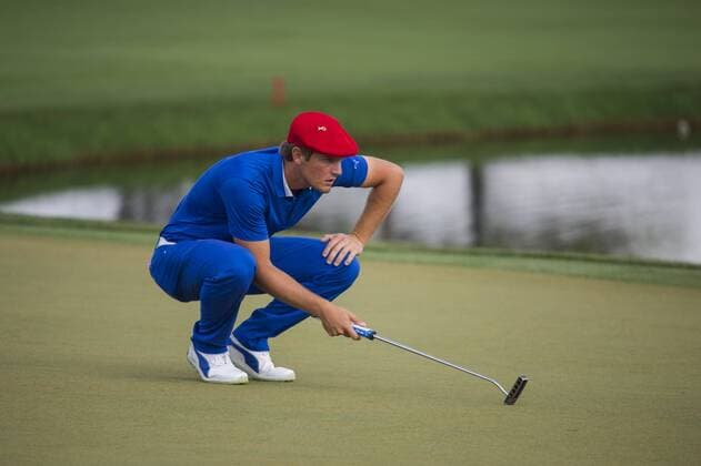 March 20, 2016: Bryson DeChambeau lines up his putt on 8 during the final round of the Arnold Palmer Invitational in Orlando, FL. (Photograph by Roy K. Miller Icon Sportswire) GOLF: MAR 20 PGA Golf Herren - Arnold Palmer Invitational presented by MasterCard - Final Round Icon160320017 EDITORIAL USE ONLY