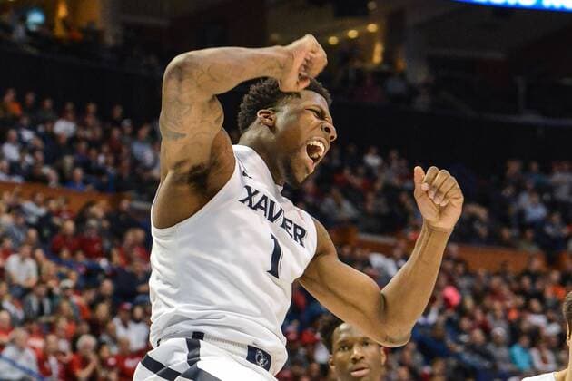 March 20, 2016 - St. Louis, Missouri, U.S - Xavier Musketeers forward JALEN REYNOLDS (1) screams with excitement during the second round of the Midwest Region in the 2016 NCAA College League USA Men s Basketball Tournament, where 10 Wisconsin upsets 2 Xavier by the score of 63-60 to advance to the sweet 16., held at The Scottrade Center in St. Louis, MO NCAA Basketball 2016 - Xavier vs Wisconsin - ZUMAu300