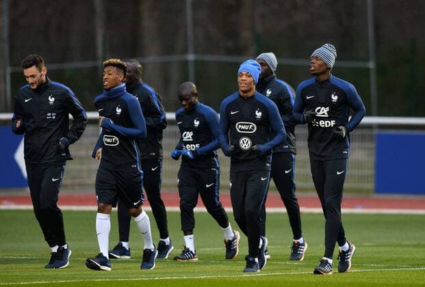 Anthony Martial (fra) - Kingsley Coman (fra) FOOTBALL : Training Nationalteam Frankreich - 21 03 2016 AnthonyBIBARD FEP Panoramic 