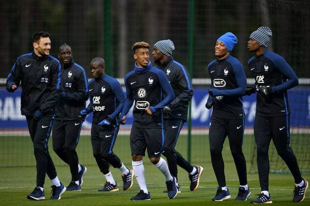 Kingsley Coman (fra) - Anthony Martial (fra) FOOTBALL : Training Nationalteam Frankreich - 21 03 2016 AnthonyBIBARD FEP Panoramic 