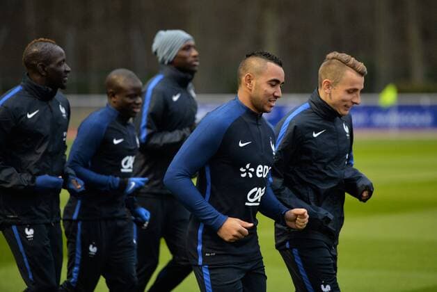 Dimitri Payet (fra) - Lucas Digne (fra) FOOTBALL : Training Nationalteam Frankreich - 21 03 2016 AnthonyBIBARD FEP Panoramic 