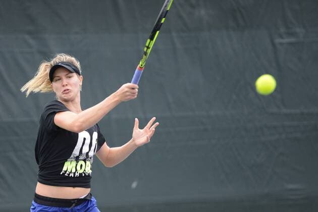 March 21, 2016 - Miami, Florida, United States - GENIE BOUCHARD practices in preparation for the Miami Open in Miami Florida Tennis 2016 - Miami Open - Day 1 - ZUMAl132