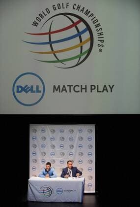 March 21, 2016: Rory McIlroy (left) at pregame press conference PK Pressekonferenz before the start of the World Golf Championships-Dell Match Play at the State Theatre in Austin, Texas. PGA Golf Herren 2016: World Golf Championships MAR 21 - ZUMAc04_