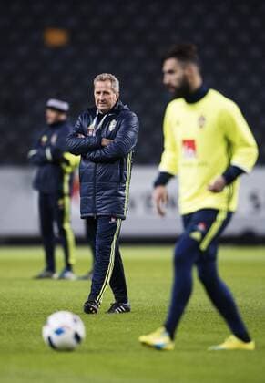 160322 Förbundskapten Erik Hamren - Training Nationalteam Schweden, 22 März 2016 in Stockholm.  Copyright: JOELxMARKLUND BB160322JM054