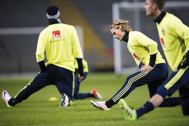 160322 Oscar Hiljemark - Training Nationalteam Schweden, 22 März 2016 in Stockholm.  Copyright: JOELxMARKLUND BB160322JM057