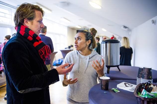 Fußball, Damen, PK Marta - FC Rosengard 160322 Rosengards Marta Viera Da Silva intervjuas efter en presskonferens med Rosengard inför kvartsfinalen i Champions League den 22 mars 2016 i Malmö.  Copyright: LUDVIGxTHUNMAN BB160322LT009