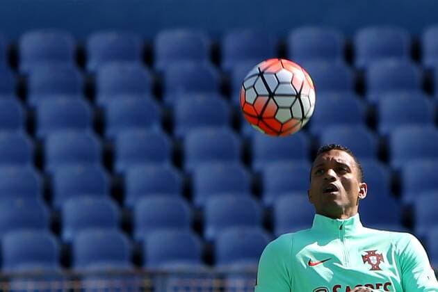 March 22, 2016 - Lisbon, Portugal - Portugal s soccer forward Nani during a practice session at the Restelo stadium in Lisbon, Portugal on March 22, 2016, ahead of the friendly matches against Bulgaria on March 25 and with Belgium on March 29 in preparation for the Euro 2016 in France. Portugal s Soccer Team training  - ZUMAn230