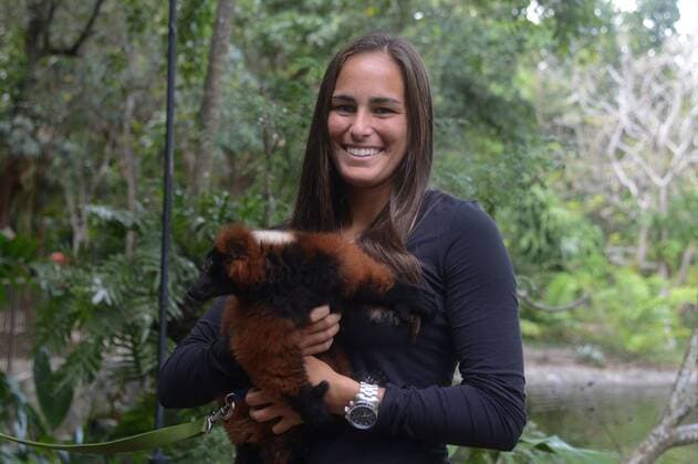 March 22, 2016 - Miami, Florida, United States - MONICA PUIG poses for a picture at the Jungle Island zoological Park in Miami Florida Tennis 2016 - Miami Open - Day 2 - ZUMAl132