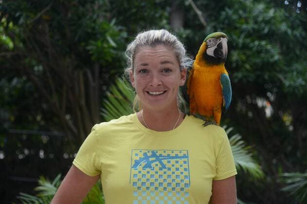 March 22, 2016 - Miami, Florida, United States - COCO VANDEWEGHE poses for a picture at the Jungle Island zoological Park in Miami Florida Tennis 2016 - Miami Open - Day 2 - ZUMAl132