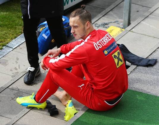Fußball, Training Nationalteam Österreich SOCCER - AUT vs ALB, test match, preview STEGERSBACH,AUSTRIA,23.MAR.16 - SOCCER - OEFB international match Länderspiel Austria vs Albania, friendly match, preview, training team AUT. Image shows Marko Arnautovic (AUT). GEPAxpictures xChristianxOrt