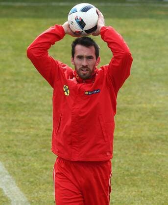 Fußball, Training Nationalteam Österreich SOCCER - AUT vs ALB, test match, preview STEGERSBACH,AUSTRIA,23.MAR.16 - SOCCER - OEFB international match Länderspiel Austria vs Albania, friendly match, preview, training team AUT. Image shows Christian Fuchs (AUT). GEPAxpictures xChristianxOrt
