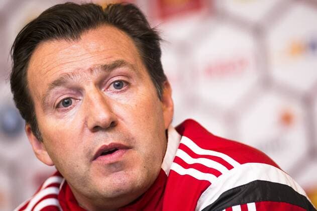 Belgium s head coach Marc Wilmots pictured during a press conference PK Pressekonferenz of Belgian national soccer team Red Devils, Wednesday 23 March 2016, in Brussels. The Red Devils will play a friendly game against Portugal on 29 March, in Portugal, and ,not in Belgium, after Brussels terrorists attacks. The game is a preparation for the upcoming Euro2016. LAURIExDIEFFEMBACQ  x04819404x