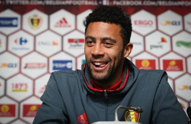 Fußball, PK Nationalteam Belgien Belgium s Moussa Dembele talks to the press after a training session of the Belgian national soccer team Red Devils, Thursday 24 March 2016 in Brussels. The Red Devils will play a friendly game in and against Portugal on 29 March, the match was moved due to safety concerns after the Brussels terrorists attacks. The game is a preparation for the upcoming Euro2016. VIRGINIExLEFOUR  x04819855x