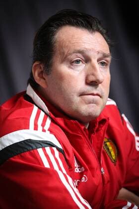 Fußball, PK Marc Wilmots - Nationalteam Belgien Belgium s head coach Marc Wilmots pictured during a press conference PK Pressekonferenz of the Belgian national soccer team Red Devils, Thursday 24 March 2016 in Brussels. The Red Devils will play a friendly game in and against Portugal on 29 March, the match was moved due to safety concerns after the Brussels terrorists attacks. The game is a preparation for the upcoming Euro2016. VIRGINIExLEFOUR  x04819879x