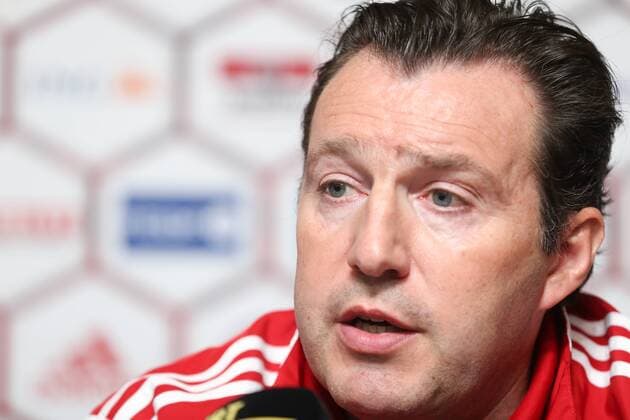 Fußball, PK Marc Wilmots - Nationalteam Belgien Belgium s head coach Marc Wilmots pictured during a press conference PK Pressekonferenz of the Belgian national soccer team Red Devils, Thursday 24 March 2016 in Brussels. The Red Devils will play a friendly game in and against Portugal on 29 March, the match was moved due to safety concerns after the Brussels terrorists attacks. The game is a preparation for the upcoming Euro2016. VIRGINIExLEFOUR  x04819881x