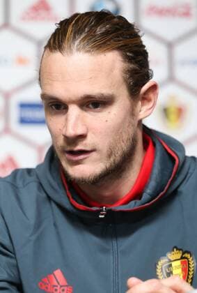 Fußball, PK Nationalteam Belgien Belgium s Guillaume Gillet pictured during a press conference PK Pressekonferenz of the Belgian national soccer team Red Devils, Thursday 24 March 2016 in Brussels. The Red Devils will play a friendly game in and against Portugal on 29 March, the match was moved due to safety concerns after the Brussels terrorists attacks. The game is a preparation for the upcoming Euro2016. VIRGINIExLEFOUR  x04819890x