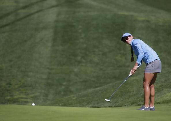 March 24, 2016: Belen Mozo putts on the 9th green during the first round of the Kia Classic at Aviara Golf Club in Carlsbad, California. LPGA Golf Damen 2016: Kia Classic MAR 24 - ZUMAc04_