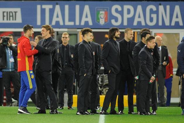 24.03.2016. Stadio Friuli, Udine, Italy. International Football friendly (Nationalmannschaft) Italy versus Spain. Entrance of Team Italy and Spain. Players and managers inspect the field. xActivaFotox  ActionPlus11721781