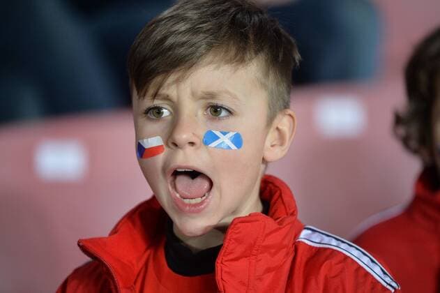 Fußball, Tschechien - Schottland Fan react during the friendly (Nationalmannschaft) soccer match Czech Republic vs Scotland in Prague, Czech Republic, Thursday, March 24, 2016. (CTKxPhoto MichalxDolezal) CTKPhotoP201603240976701  DOL_2376