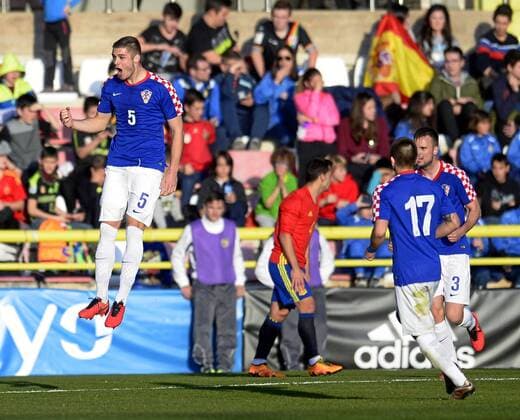 European Under-21 Championship (Nationalteam U21 U 21) qualification match played between Spain and Croatia. In this picture, Caleta-Car celebrates first goal. xVILLAGRAFICAx  FUTBOL