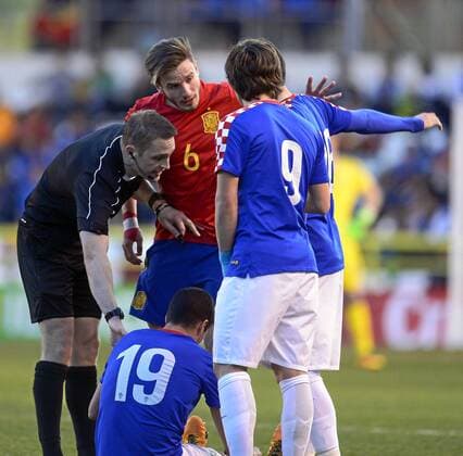 European Under-21 Championship (Nationalteam U21 U 21) qualification match played between Spain and Croatia. In this picture, Saul. xVILLAGRAFICAx  FUTBOL