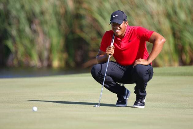 24 March 2016: Jhonattan Vegas gets ready to put on the 16 hole of the First Round PGA Golf Herren Puerto Rico Open at Coco Beach Golf & Country Club in Rio Grande, PR, USA. GOLF: MAR 24 PGA - Puerto Rico Open - First Round Icon16032413 EDITORIAL USE ONLY