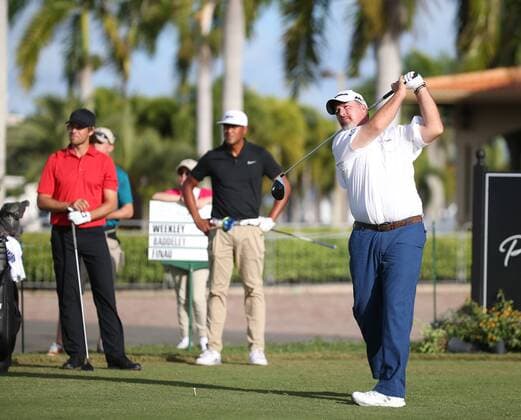 24 March 2016: Boo Weekley drives from the first tee in the 1st Round of the Puerto Rico Open, at Coco Beach Golf & Country Club in Rio Grande, PR, USA. (Photo by Bradley Rex Icon Sportswire) GOLF: MAR 24 PGA Golf Herren - Puerto Rico Open - First Round Icon16032425 EDITORIAL USE ONLY
