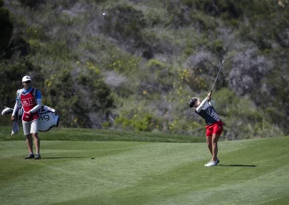 March 24, 2016: Permilla Lindberg on the fairway of the 7th hole during the first round of the Kia Classic at Aviara Golf Club in Carlsbad, California. LPGA Golf Damen 2016: Kia Classic MAR 24 - ZUMAc04_