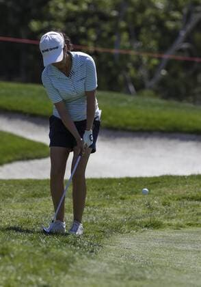 March 24, 2016: Mo Martin chips onto the 7th green during the first round of the Kia Classic at Aviara Golf Club in Carlsbad, California. LPGA Golf Damen 2016: Kia Classic MAR 24 - ZUMAc04_