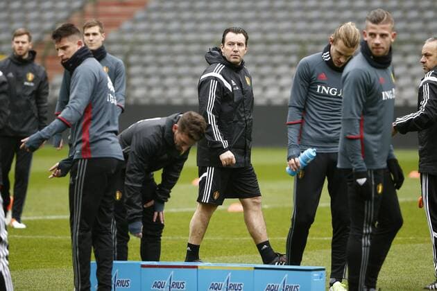 Fußball, Nationalteam Belgien Training Wilmots Marc head coach FOOTBALL : Belgique - Entrainement - UEFA EURO EM Europameisterschaft Fussball 2016 - Amical - 25 03 2016 PhotoNews Panoramic 