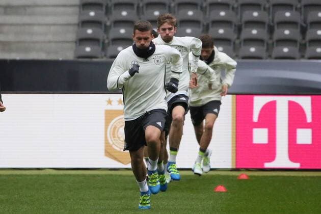 Lukas Podolski, Christoph Kramer - Abschlusstraining der Deutschen Nationalmannschaft, Olympiastadion Berlin