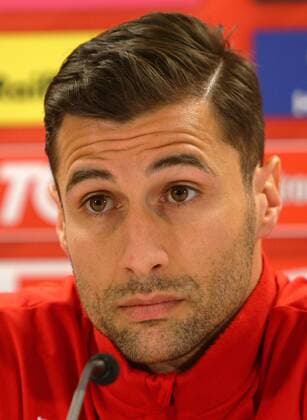 SOCCER - AUT vs ALB, test match, preview VIENNA,AUSTRIA,25.MAR.16 - SOCCER - OEFB international match Länderspiel Austria vs Albania, friendly match, preview, press conference PK Pressekonferenz team ALB. Image shows Lorik Cana (ALB). GEPAxpictures xChristianxOrt
