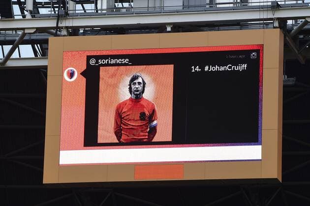 Fußball, Länderspiel, Niederlande - Frankreich, Trauer um Johan Cruyff Hommage an Johan Cruyff FOOTBALL : NED vs FRA - Friendly (Nationalteam) - 25 03 2016 JBAutissier 