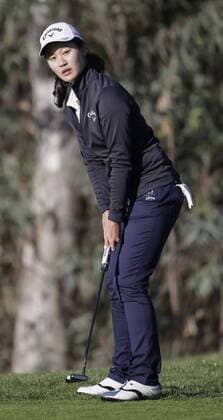 March 25, 2016: Xi Ye Lin putts on the 1st green during the second round of the Kia Classic at Aviara Golf Club in Carlsbad, California. LPGA Golf Damen 2016: Kia Classic MAR 25 - ZUMAc04_