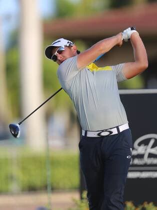 25 March 2016: Derek Ernst hits from the tee on hole 1 the second round of the Puerto Rico Open, in Rio Grande, PR (Photo by Bradley Rex Icon Sportswire) GOLF: MAR 25 PGA Golf Herren - Puerto Rico Open - Second Round Icon16032418 EDITORIAL USE ONLY