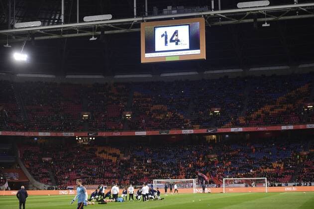 Fußball, Länderspiel, Niederlande - Frankreich, Trauer um Johan Cruyff Hommage an Johan Cruyff FOOTBALL : NED vs FRA - Friendly (Nationalteam) - 25 03 2016 JBAutissier 