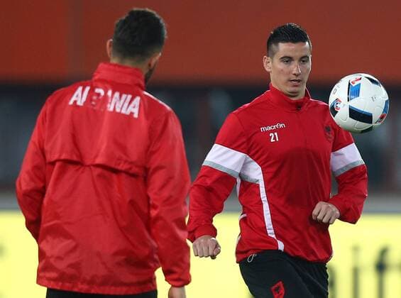 SOCCER - AUT vs ALB, test match, preview VIENNA,AUSTRIA,25.MAR.16 - SOCCER - OEFB international match Länderspiel Austria vs Albania, friendly match, preview, training team ALB. Image shows Odise Roshi (ALB). GEPAxpictures xChristianxOrt
